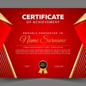 Red and Gold Modern Diploma Template