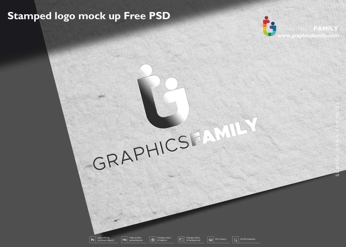 Stamped logo mock up Free PSD