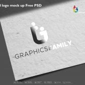 Stamped logo mock up Free PSD