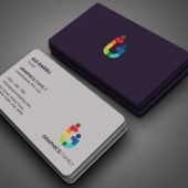 Stylish Magenta and White Elegant Business Card Design