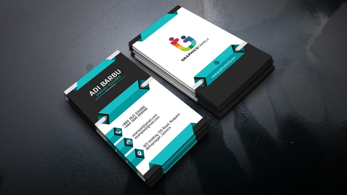 Vertical 3D Business Card Design by GraphicsFamily