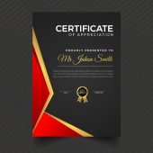 Vertical Dark Luxury Certificate Template Design