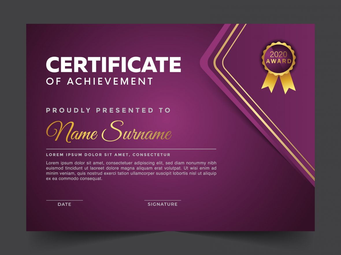 Violet Editable Certificate Template