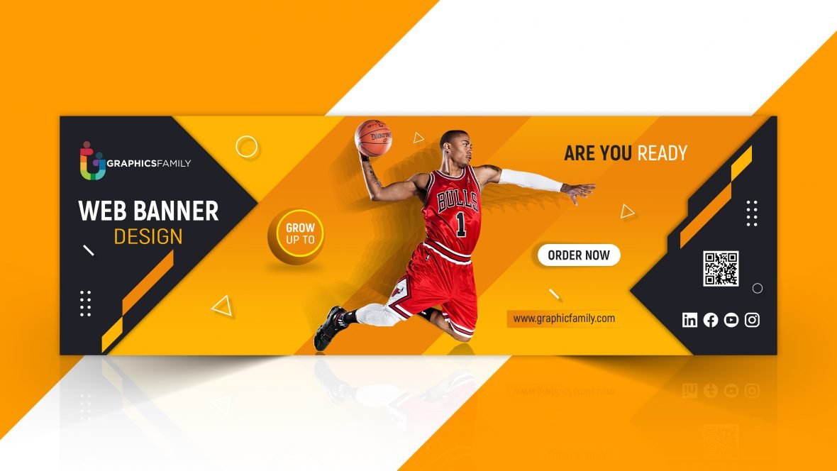 Web banner template with sports concept
