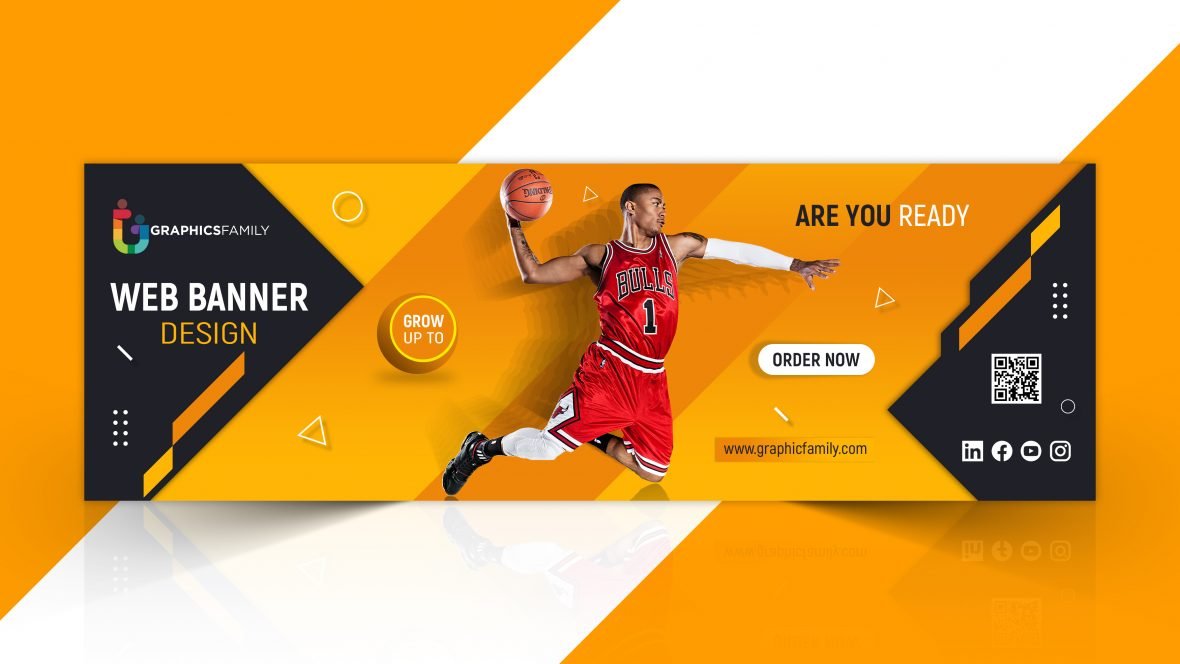 Web banner template with sports concept – GraphicsFamily