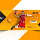 Web banner template with sports concept