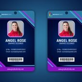 Business id card template with photo