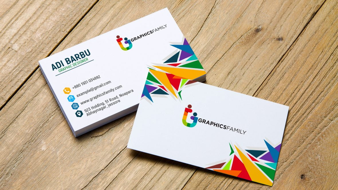 Colorful Simple Business Card Design – GraphicsFamily