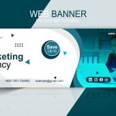 Digital marketing agency banner template design