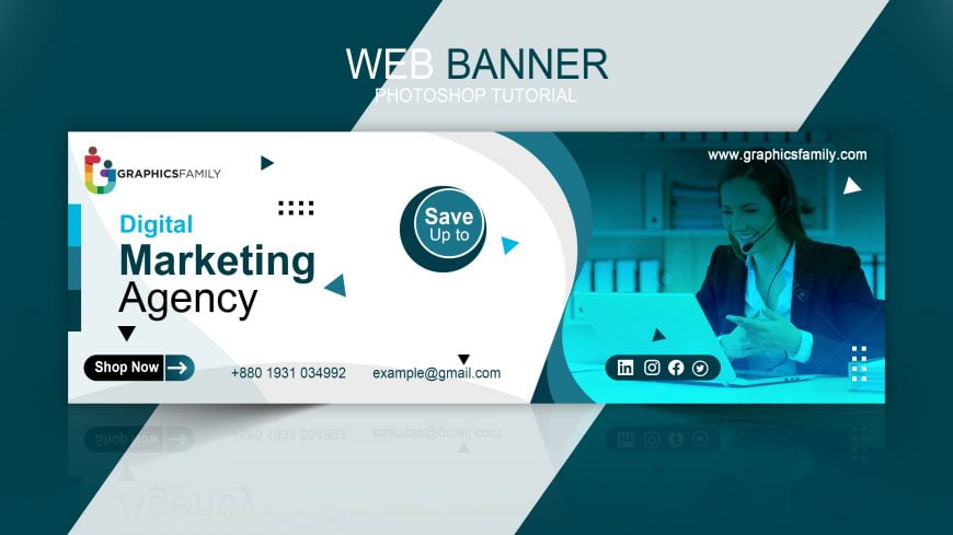 Digital marketing agency banner template design