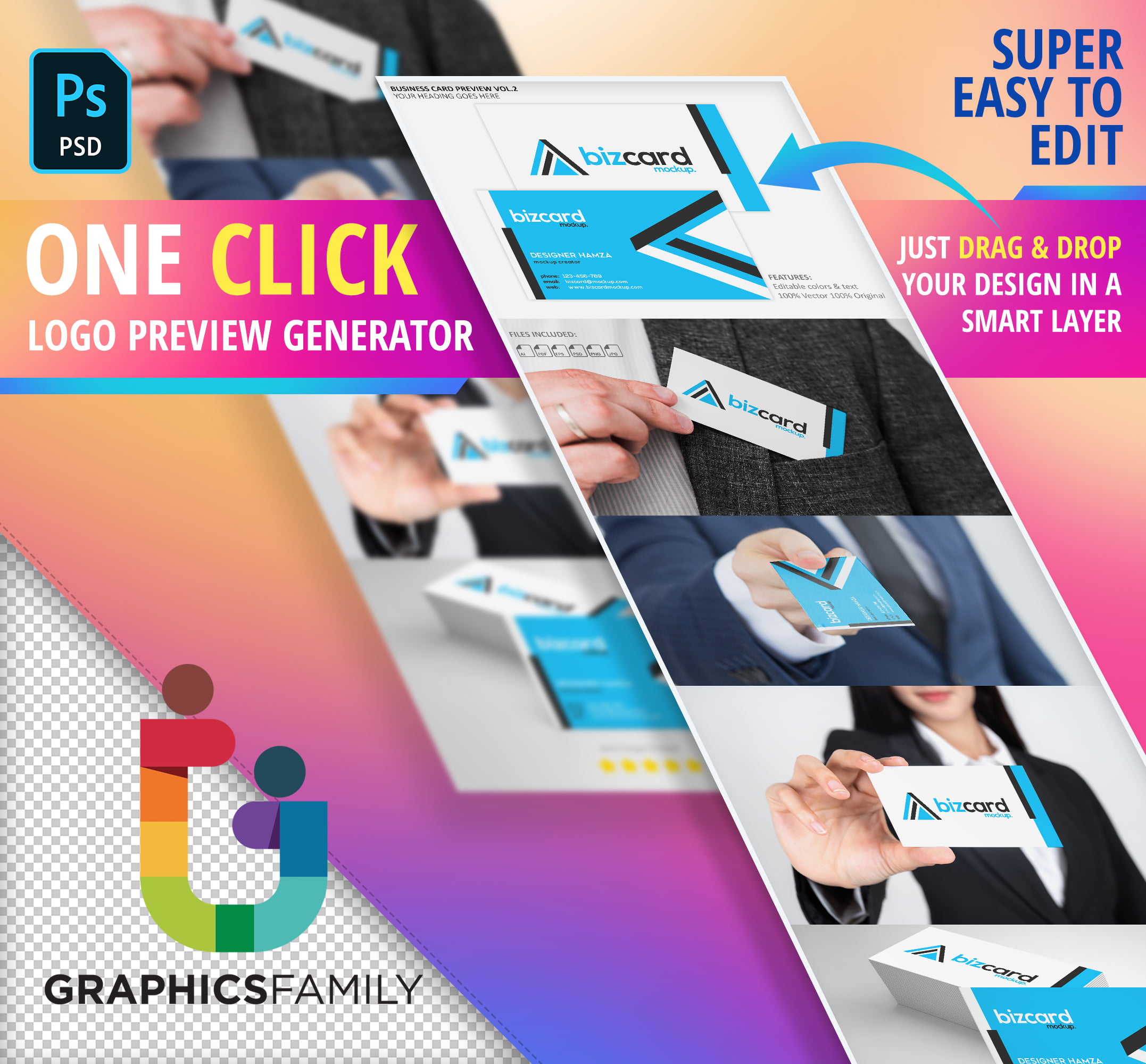 Download Free Business Card Mockup Generator Graphicsfamily