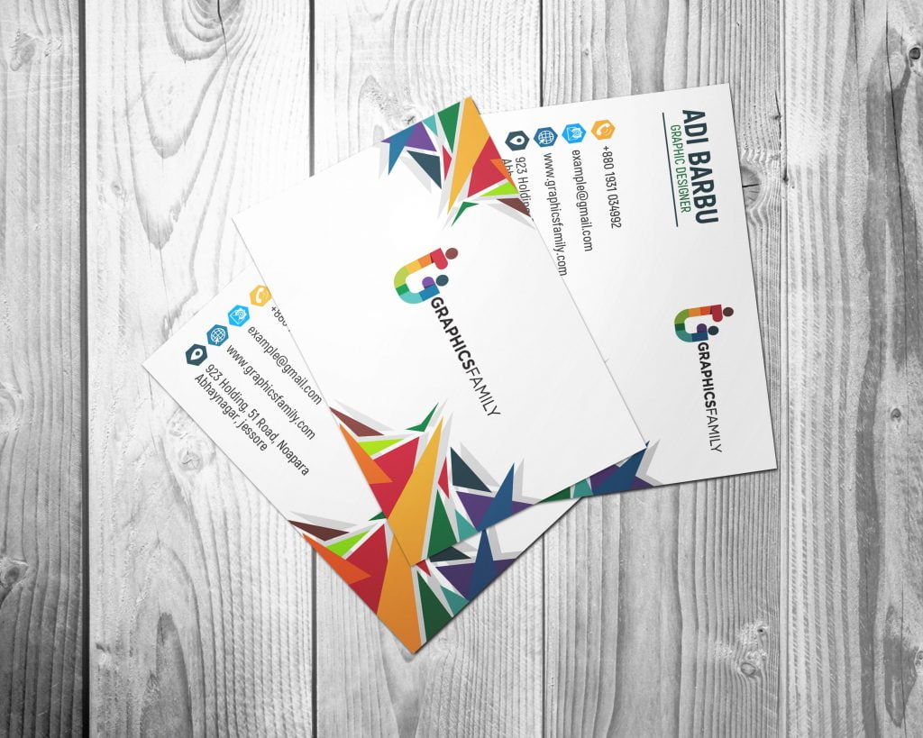 Colorful Simple Business Card Design – GraphicsFamily