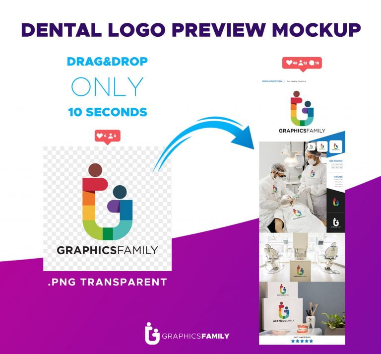 Download Dental Logo Preview Mockup - GraphicsFamily