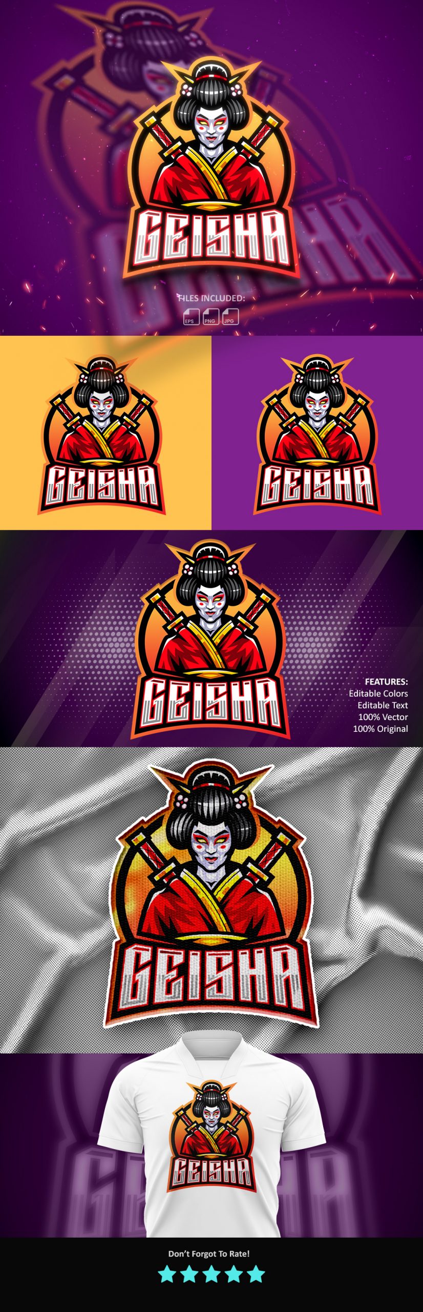 Free Geisha Mascot Logo Template