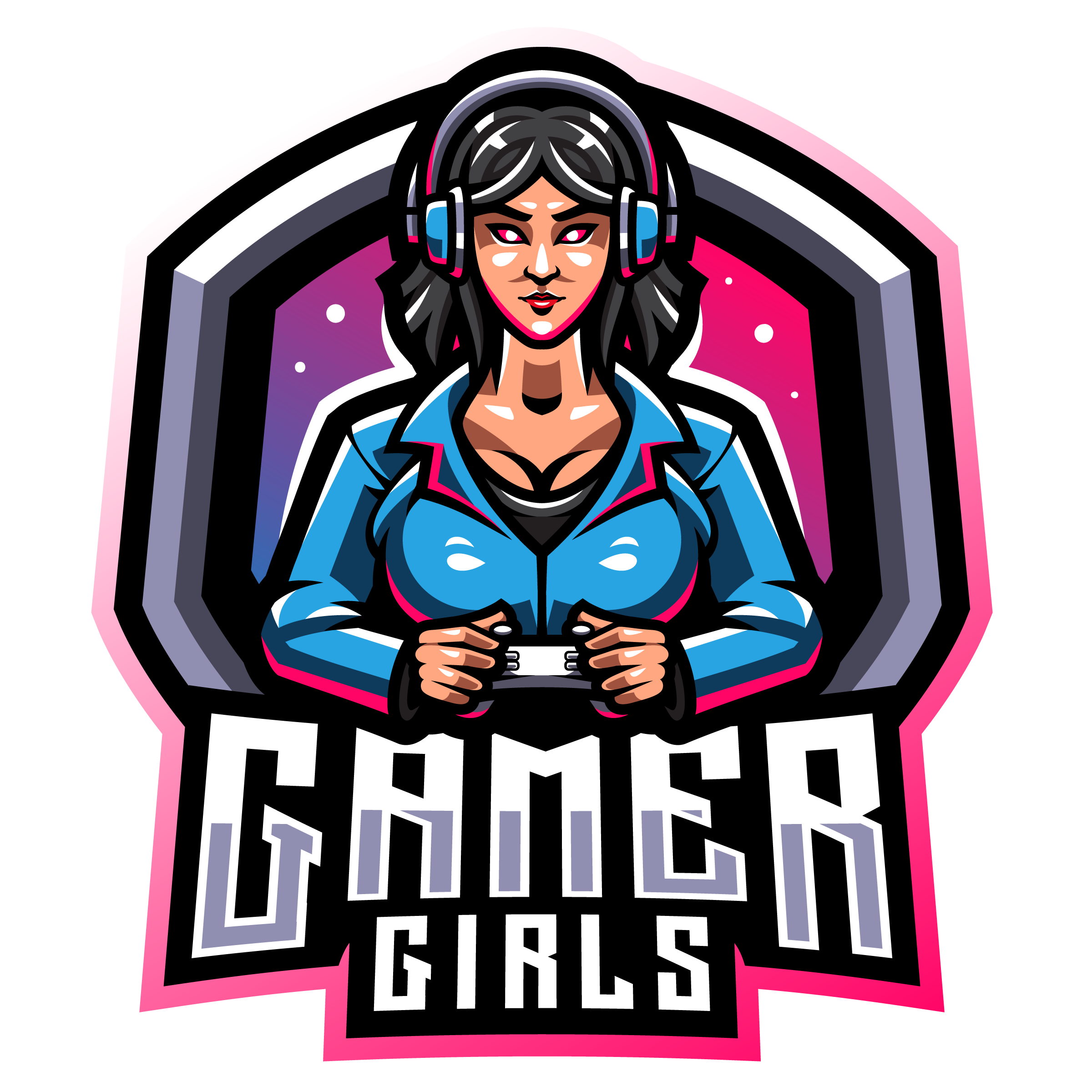 Download Free Girls Esports Mascot Logo Template - GraphicsFamily