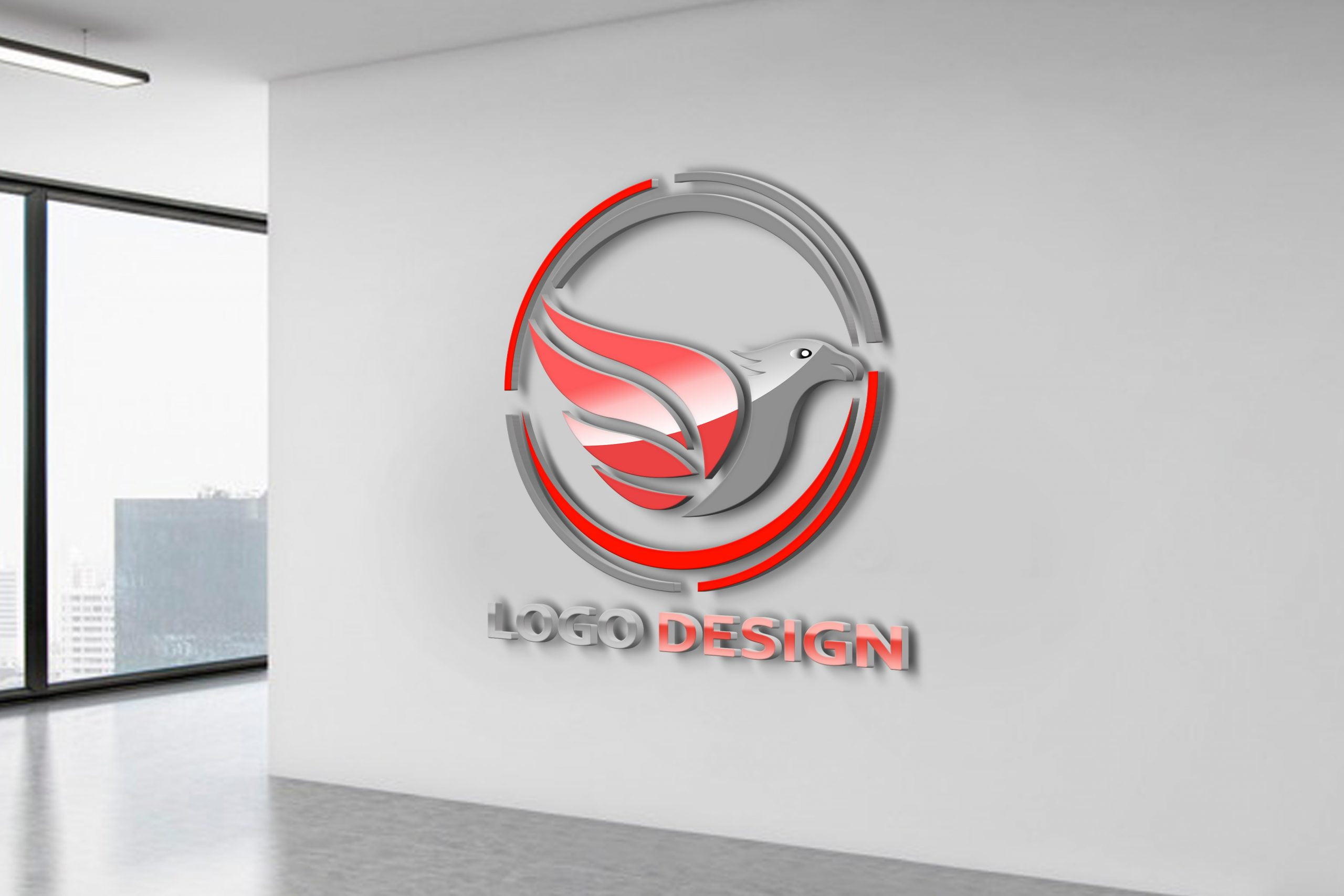 Free Logo web template colored bird design
