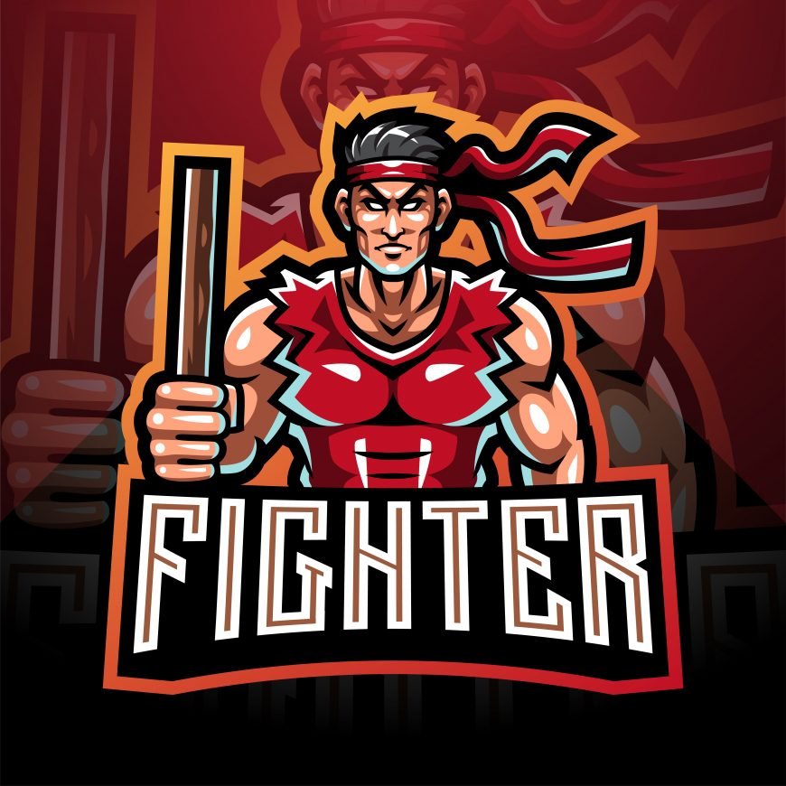 Free Street Fighter Mascot Logo Template