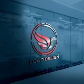 Logo web template colored bird design