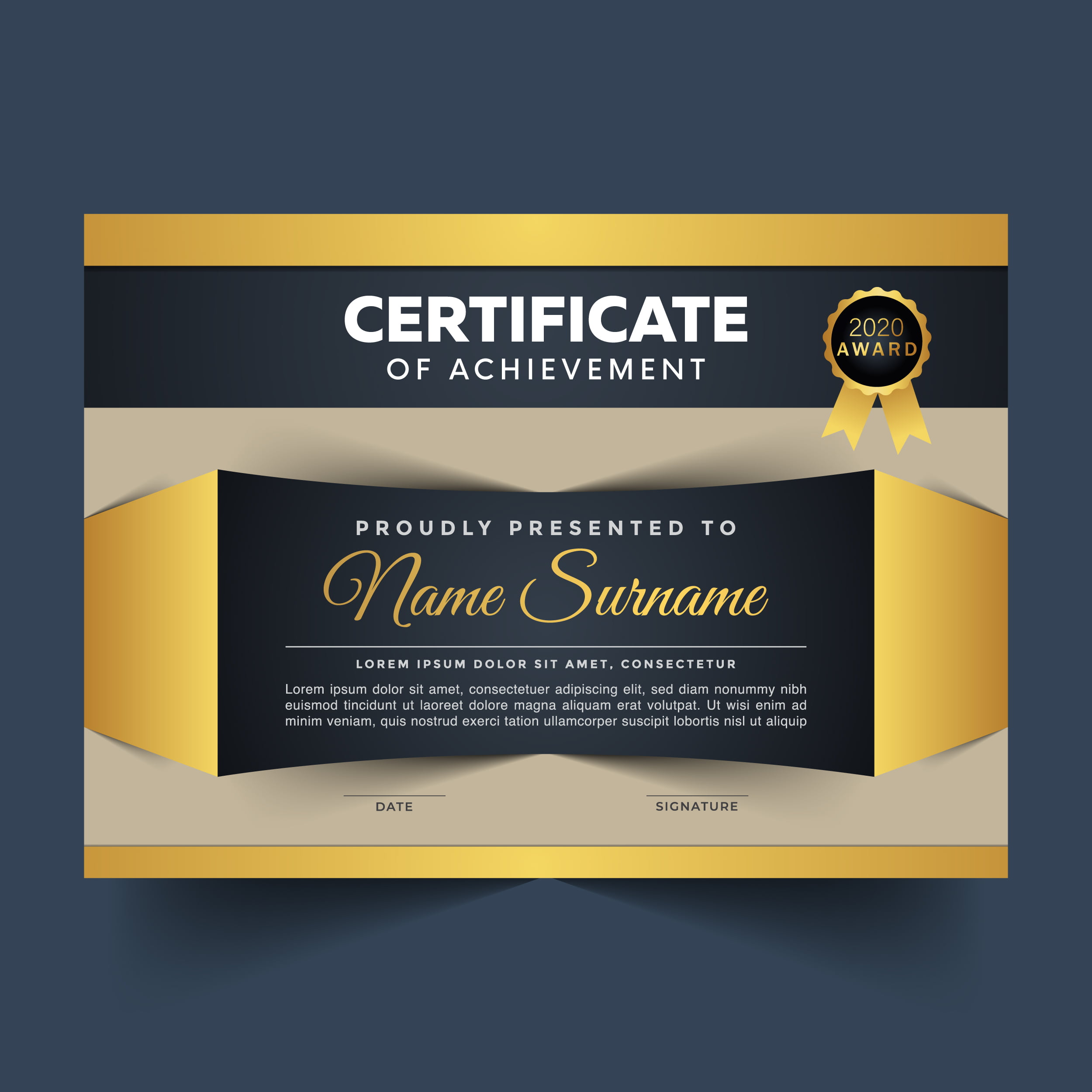 certificate outline black