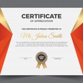 Modern Premium Company Certificate Of Achievement And Appreciation Template