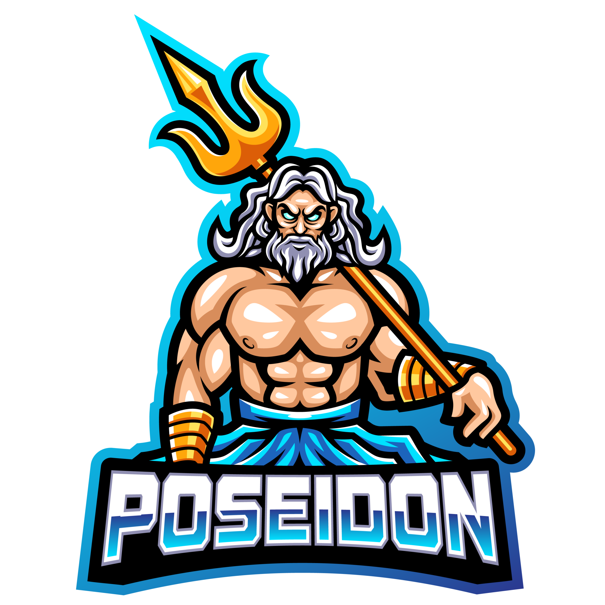 Poseidon Legend Mascot Logo – GraphicsFamily