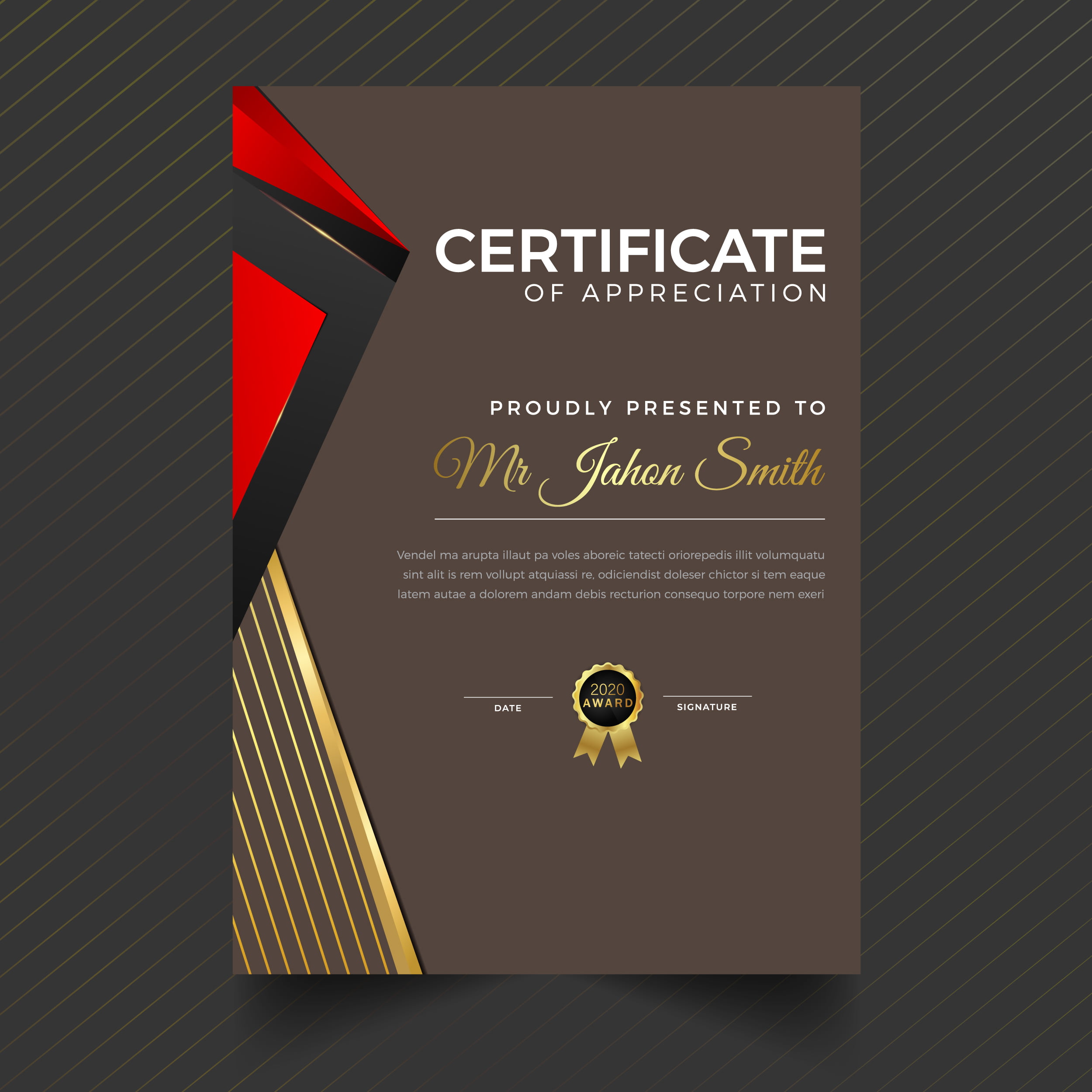 certificate design for creative writing