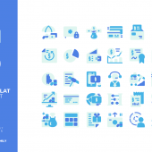 30 Free Finance Flat Style Icon Set (AI)