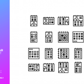 16 Calendar Icon Set (SVG)