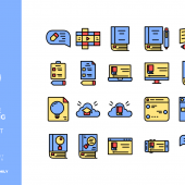 20 Online Learning Filled Icon Set (SVG)