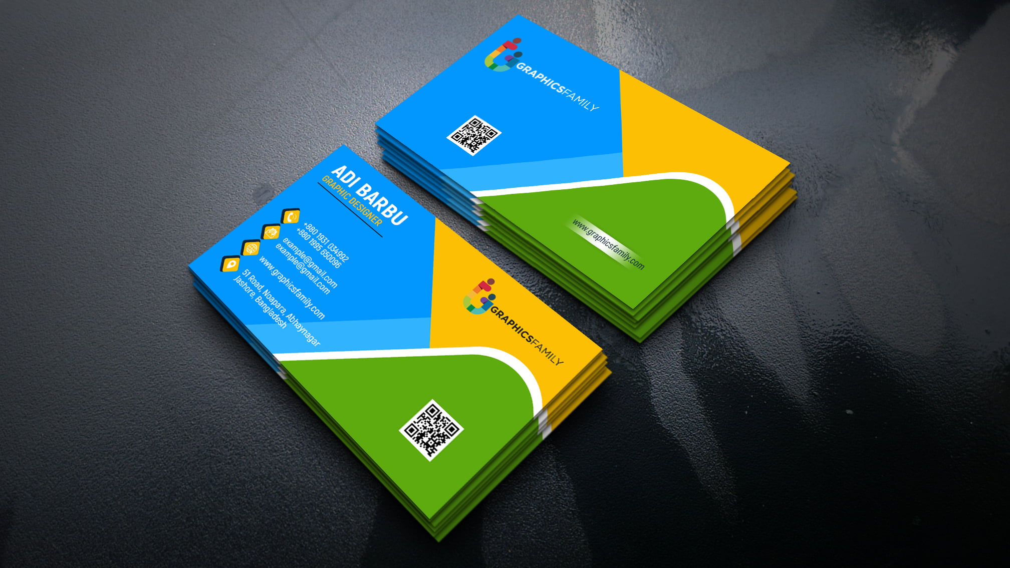 Colorful Business Visiting Card Design GraphicsFamily   Colorful Business Visiting Card Design 