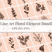 Floral Design Elements Bundle Vector Art