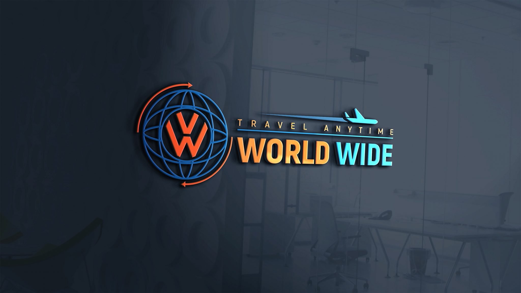 World Wide Travel Company Logo Design GraphicsFamily