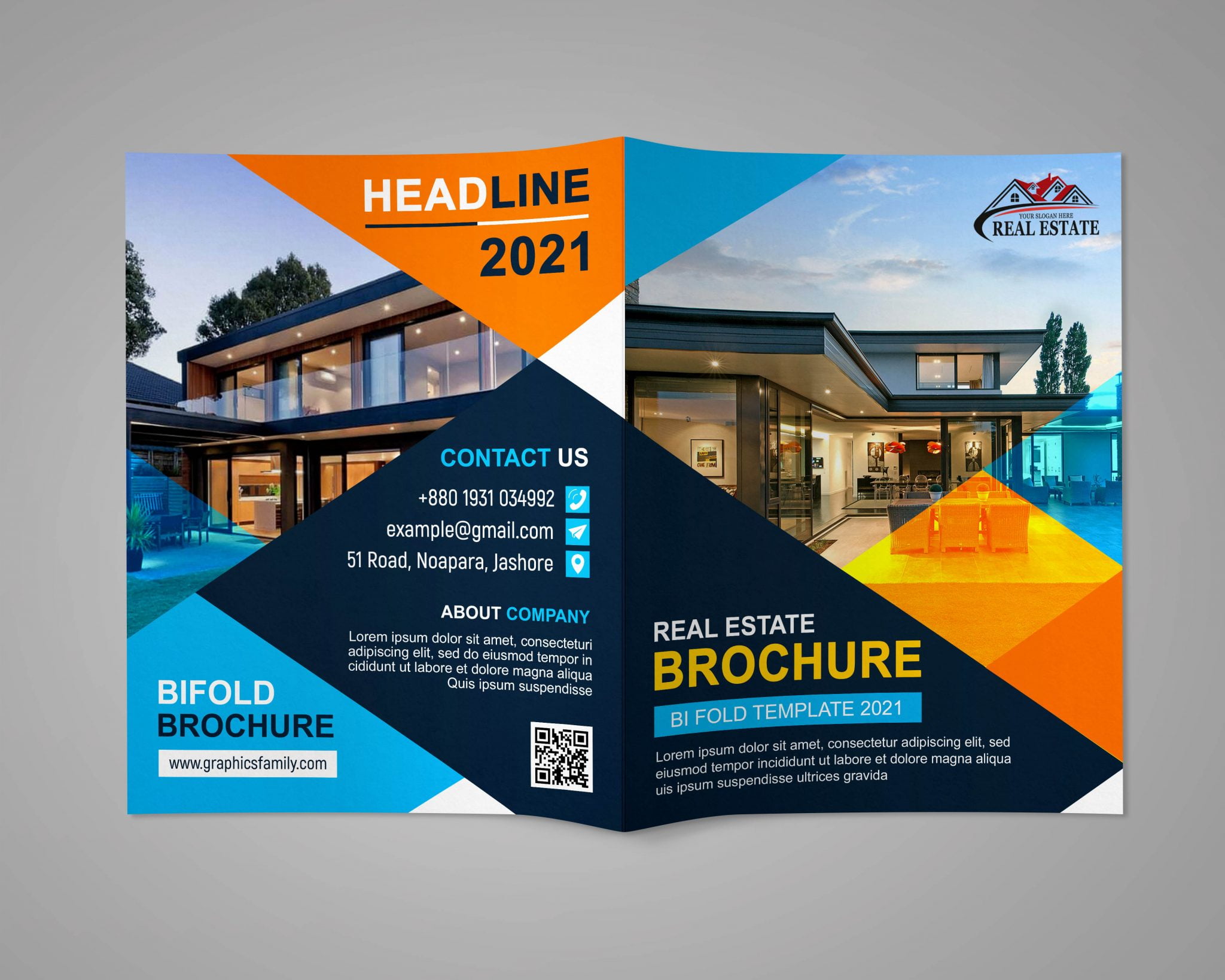 Free Editable Bi Fold Brochure Design for Photoshop – GraphicsFamily