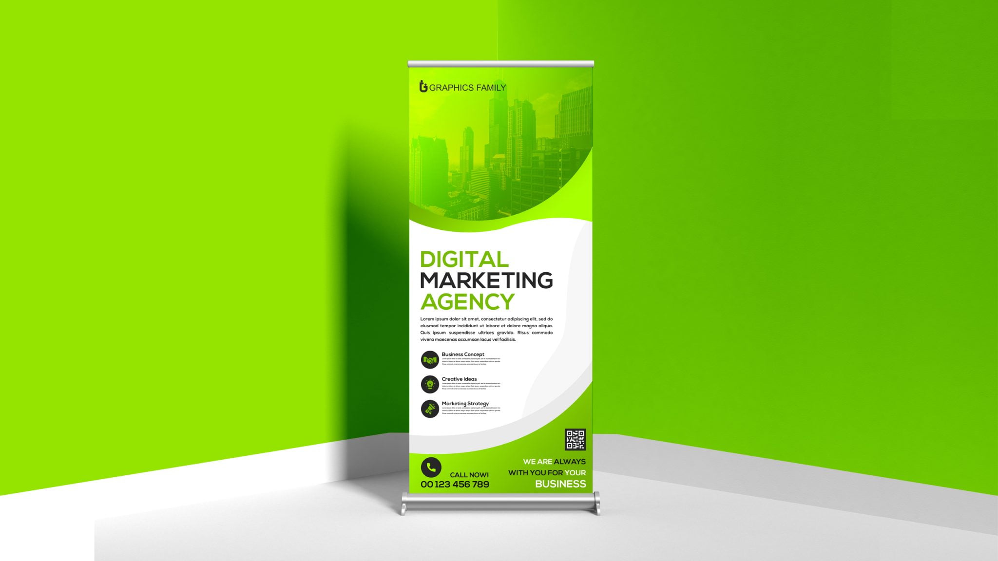 Free Editable Photoshop Roll Up Banner Design – GraphicsFamily