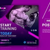 Free Instagram Fitness Business Model Post Design Template