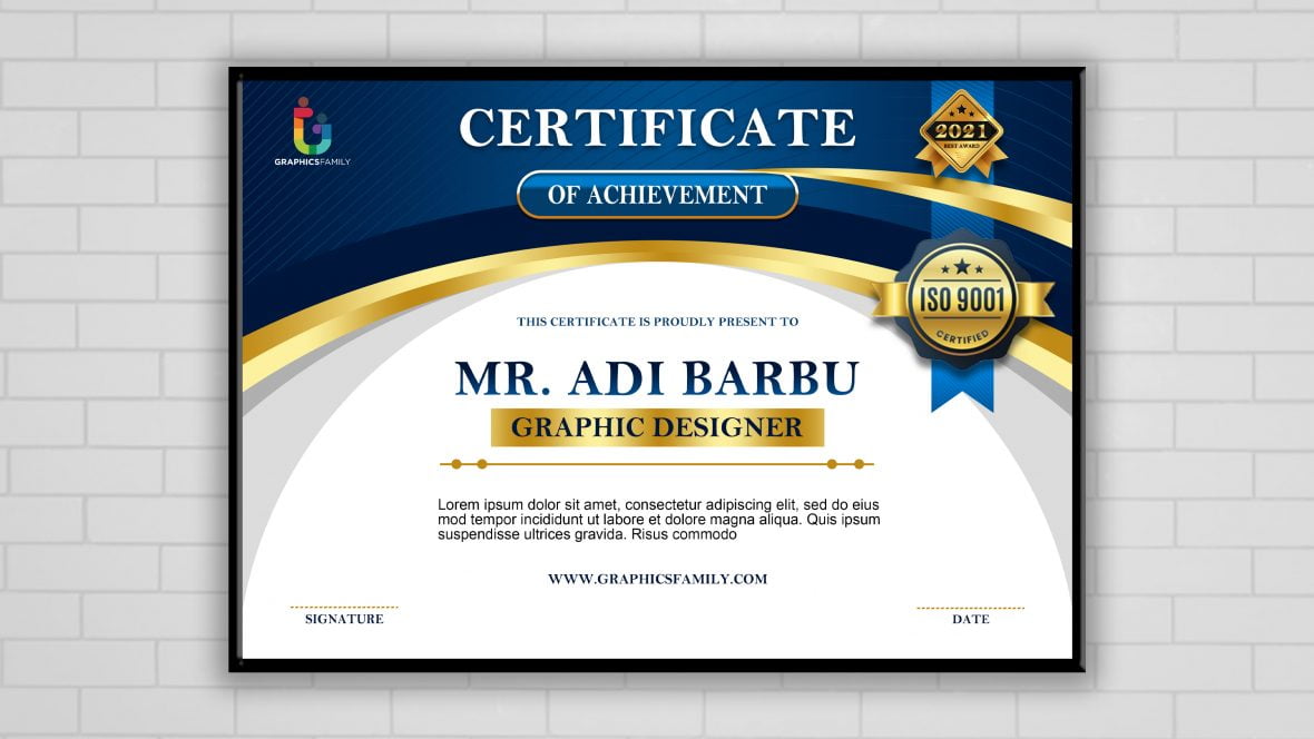 certificate photoshop template free download