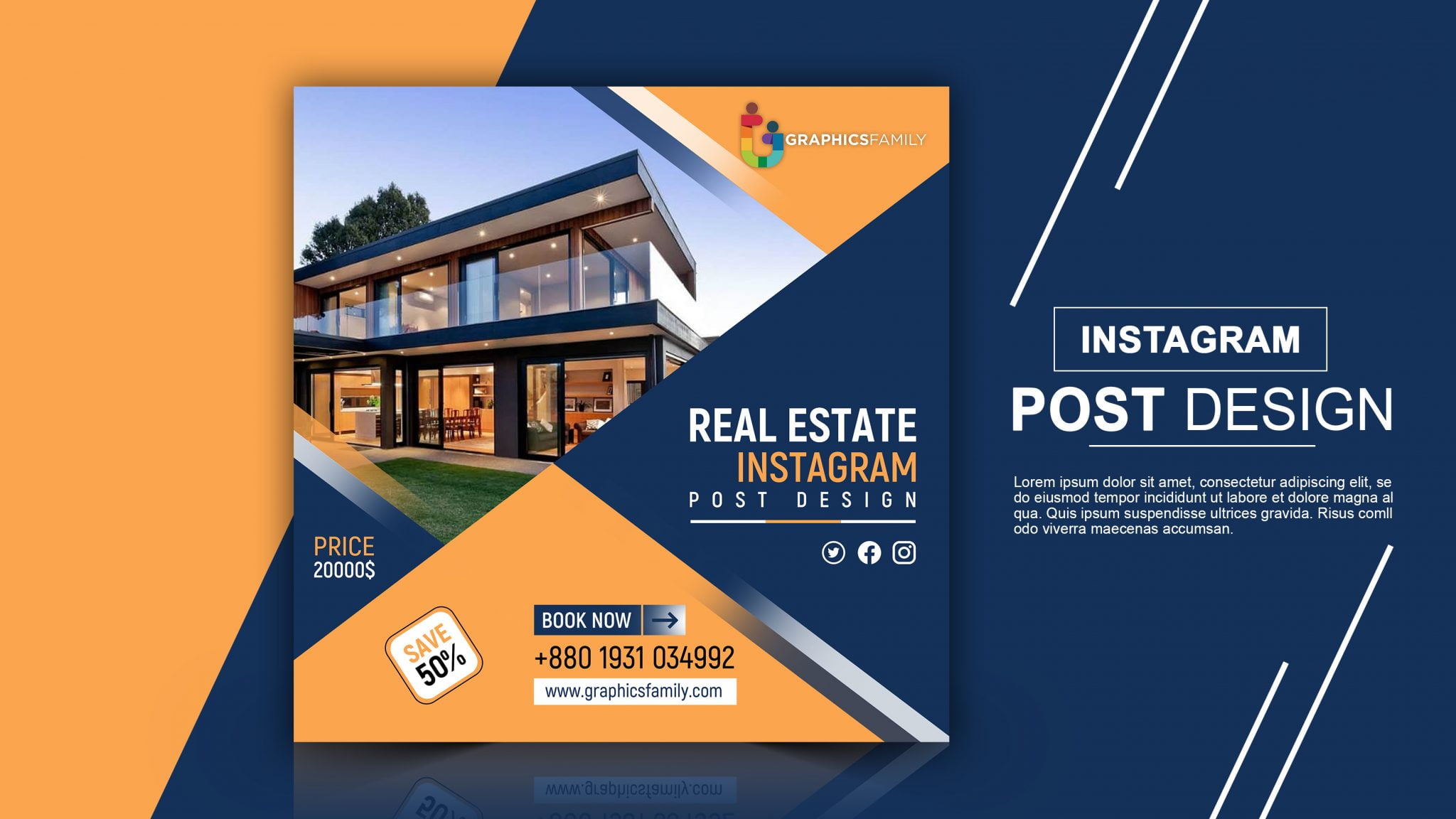 Free Real Estate Instagram Post Design – GraphicsFamily