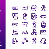 25 Free Gamer Icon Set (AI)