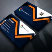 Orange Blue White Visiting Card Template in Photoshop