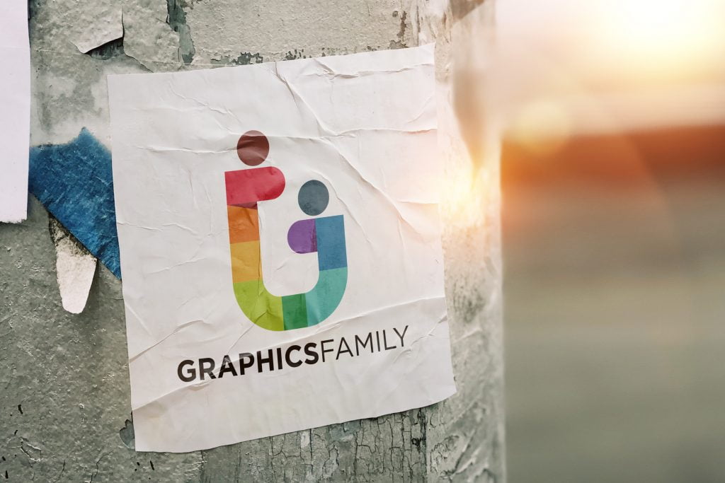 Paper Sticker Logo Mockup – GraphicsFamily