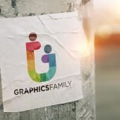 Paper Sticker Logo Mockup