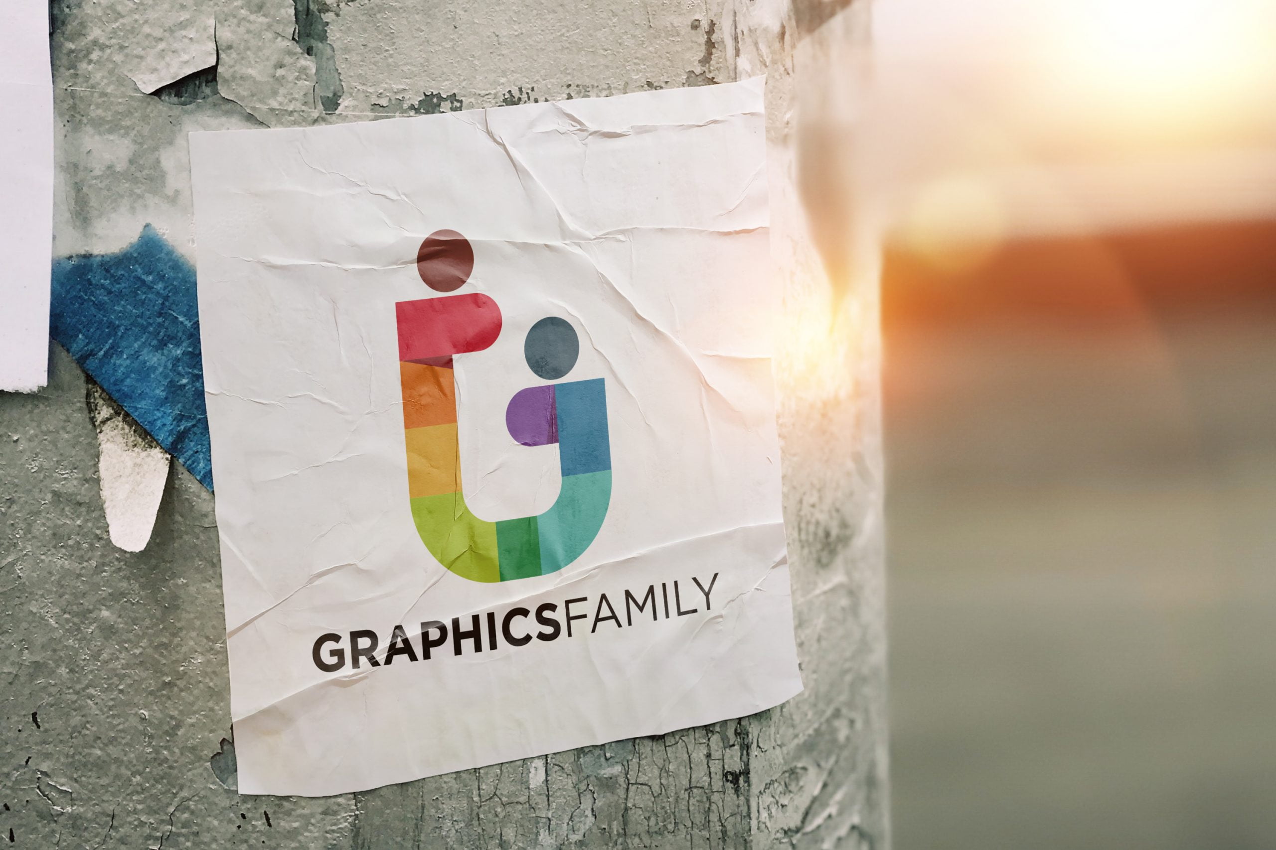 Paper Sticker Logo Mockup GraphicsFamily