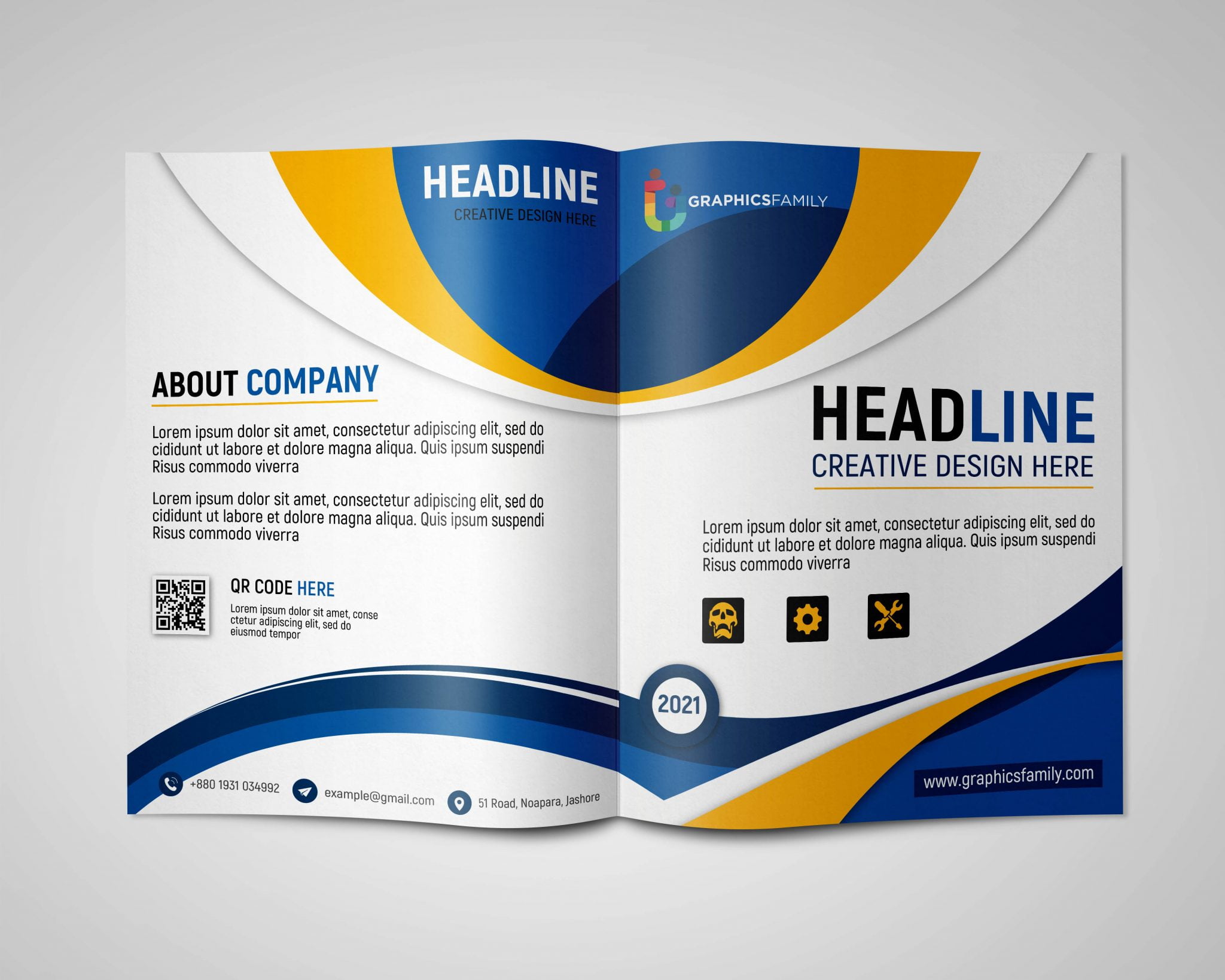 company brochure design template free download