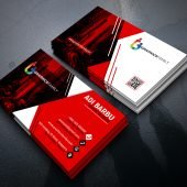 Red and White Visiting Card Design in Photoshop