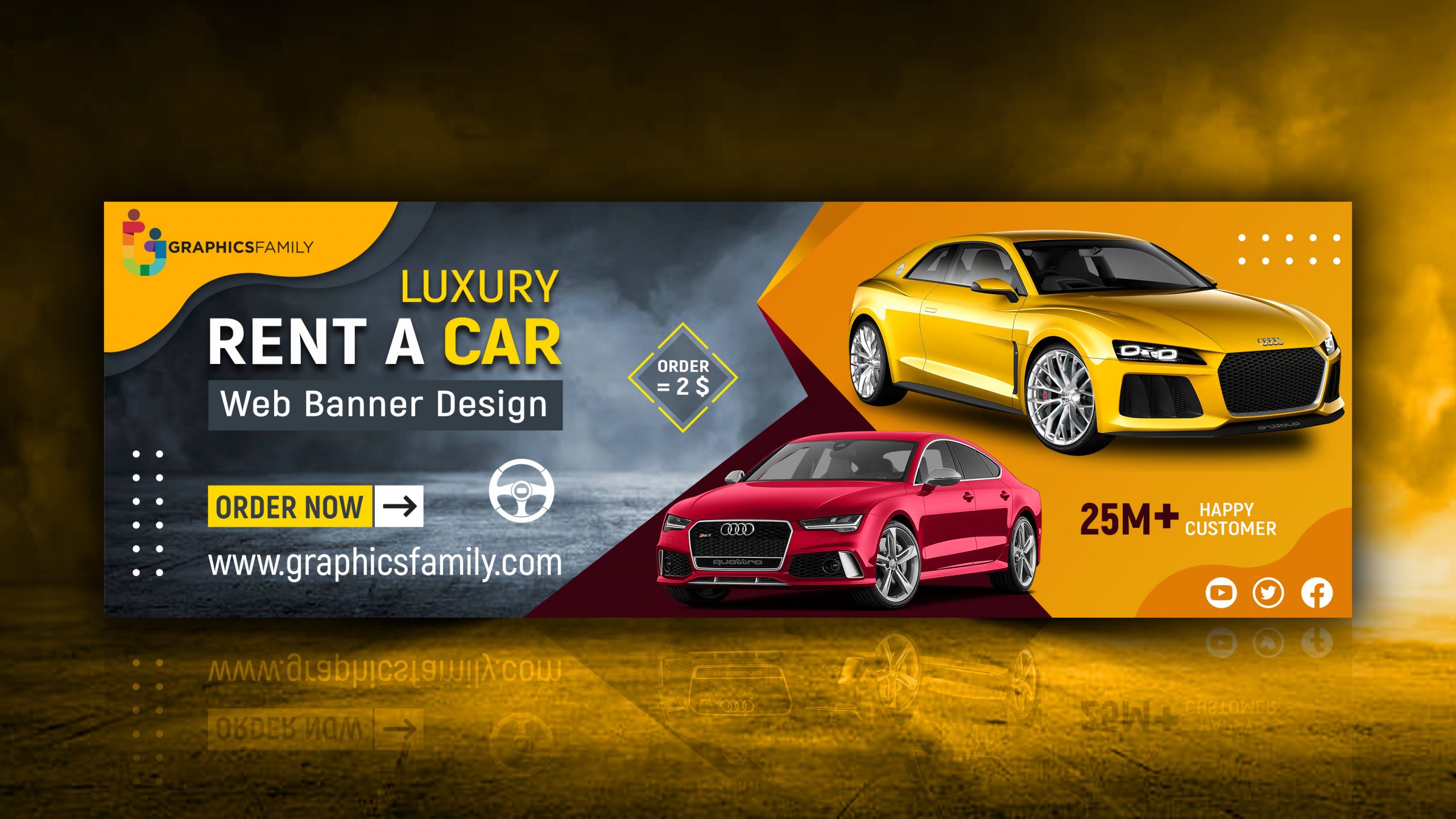 Rent a Car Professional Web Banner Design – GraphicsFamily