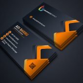 Visiting Card Design with Black and Orange