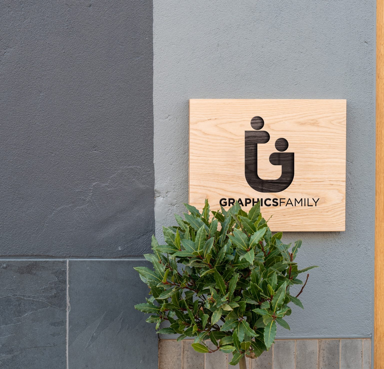 Wooden Outdoor Board Logo Mockup GraphicsFamily