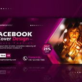 Cosmetics, Fashion & Beauty Facebook Cover Design