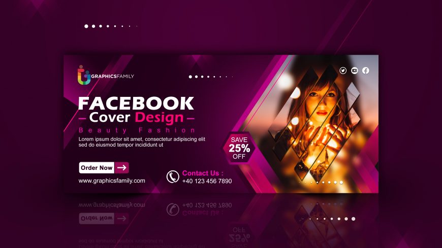 Cosmetics, Fashion & Beauty Facebook Cover Design