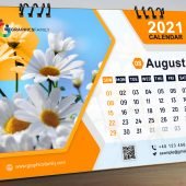 Editable Orange Calendar Design PSD Template